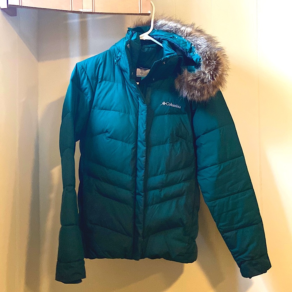 Green Columbia Puffer Coat